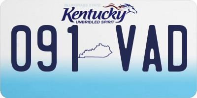 KY license plate 091VAD