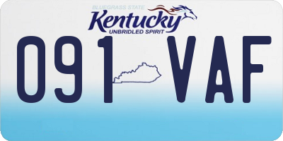 KY license plate 091VAF