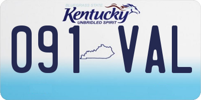 KY license plate 091VAL