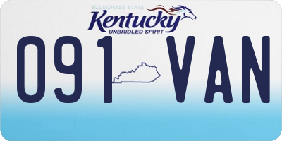 KY license plate 091VAN