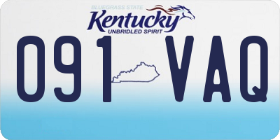 KY license plate 091VAQ