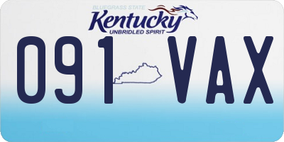 KY license plate 091VAX