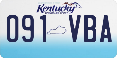 KY license plate 091VBA