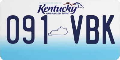 KY license plate 091VBK