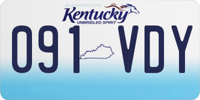 KY license plate 091VDY