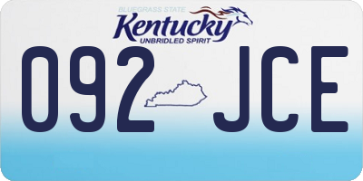 KY license plate 092JCE