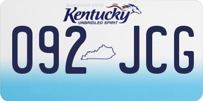 KY license plate 092JCG