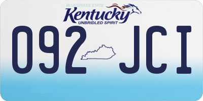 KY license plate 092JCI