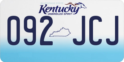 KY license plate 092JCJ