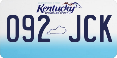 KY license plate 092JCK