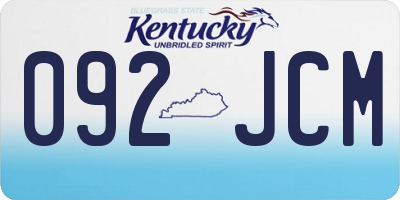 KY license plate 092JCM