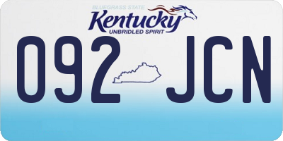 KY license plate 092JCN