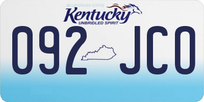 KY license plate 092JCO