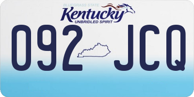 KY license plate 092JCQ