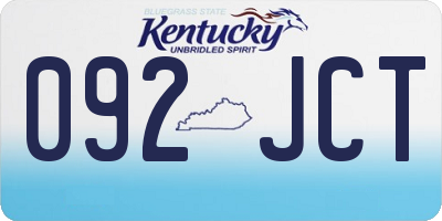 KY license plate 092JCT