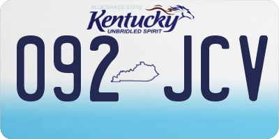 KY license plate 092JCV