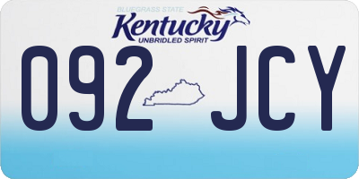KY license plate 092JCY