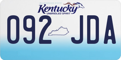 KY license plate 092JDA