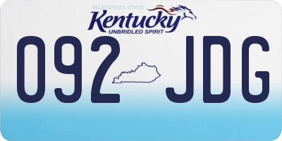 KY license plate 092JDG