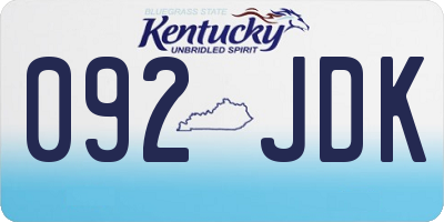 KY license plate 092JDK