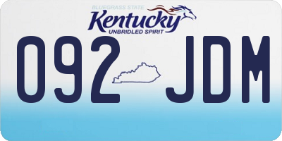 KY license plate 092JDM