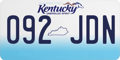 KY license plate 092JDN