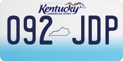 KY license plate 092JDP