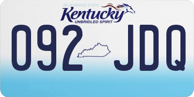 KY license plate 092JDQ
