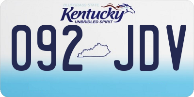 KY license plate 092JDV