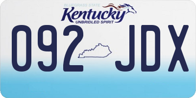 KY license plate 092JDX