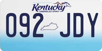 KY license plate 092JDY