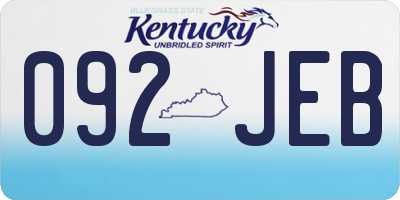 KY license plate 092JEB