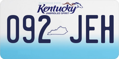 KY license plate 092JEH