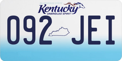 KY license plate 092JEI
