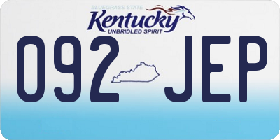 KY license plate 092JEP