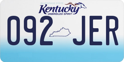 KY license plate 092JER