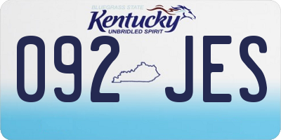 KY license plate 092JES