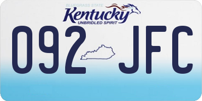 KY license plate 092JFC