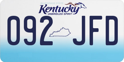 KY license plate 092JFD