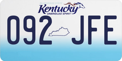 KY license plate 092JFE