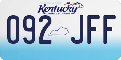 KY license plate 092JFF