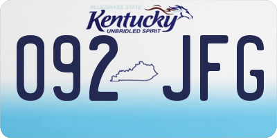 KY license plate 092JFG