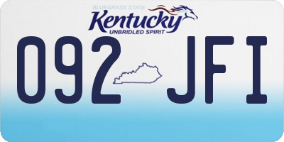 KY license plate 092JFI
