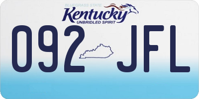 KY license plate 092JFL