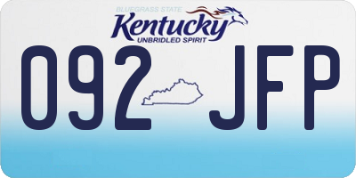 KY license plate 092JFP