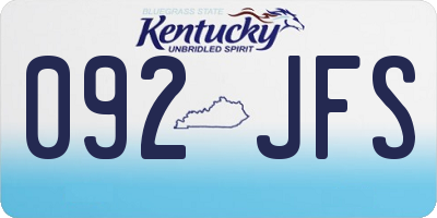 KY license plate 092JFS
