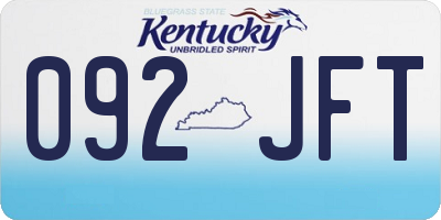 KY license plate 092JFT