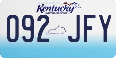 KY license plate 092JFY