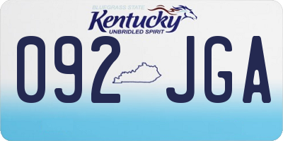 KY license plate 092JGA