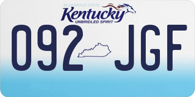 KY license plate 092JGF